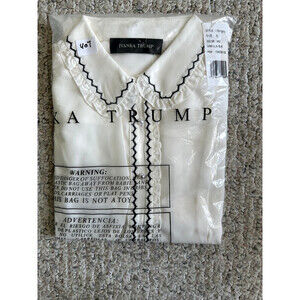 Ivanka Trump women's Button Down blouse Ruffle Long Sleeve Blouse Size S